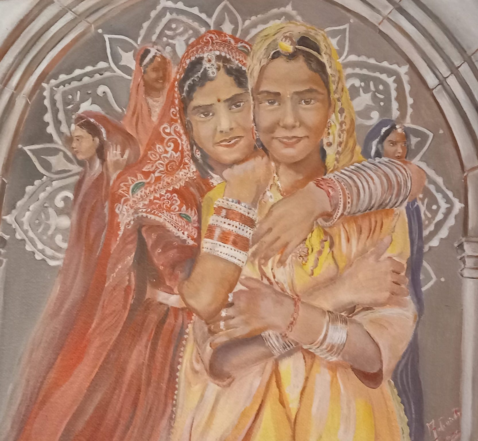 Studio di mani che si intrecciano, grafite su carta, dettagli anatomici